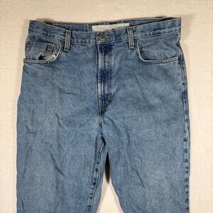 Perry Ellis America Mens Jeans 36x30 Light Wash Relaxed Fit Cotton Denim